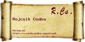Rojcsik Csaba névjegykártya